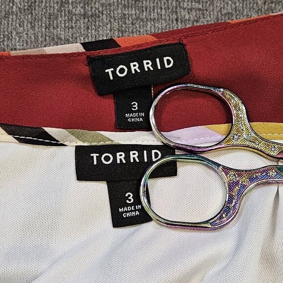 Torrid Top Womens 3X Lot Of 2 Striped Spaghetti Straps Flowy Boho Lined Babydoll - Picture 5 of 16